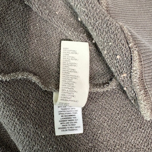 Free People We The Free Camden Distressed Oversized Sweatshirt Women Large Green - Picture 9 of 11